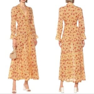 Poupette St. Barth Yellow and Red Floral Maxi Dress
